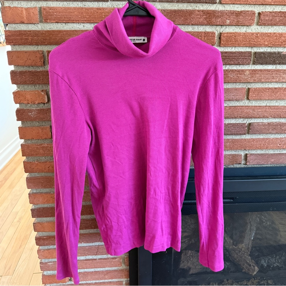 American Giant luxe rib pink Turtleneck